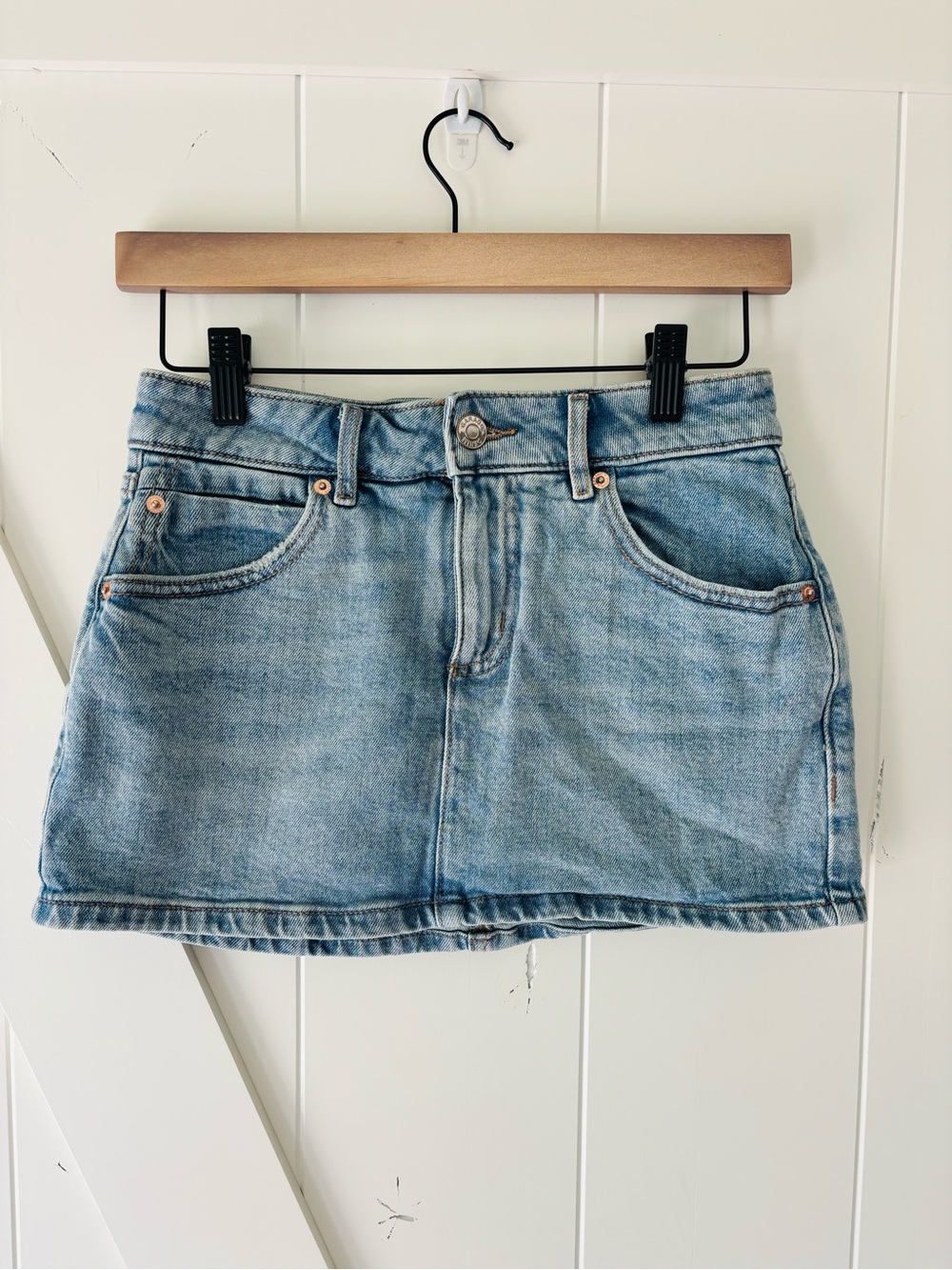 Garage Light Blue Denim Mini Skirt/Skort